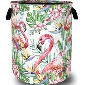 Flamingo Tropical Print Laundry Hamper
